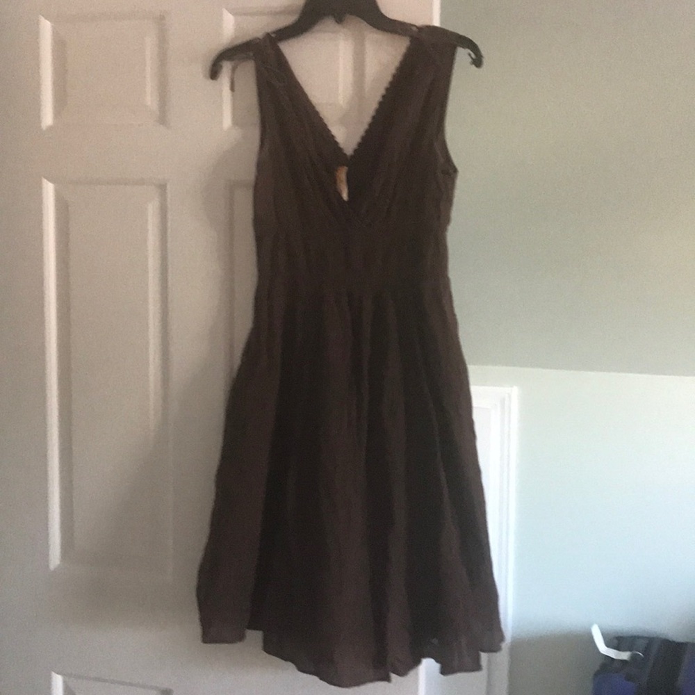 Anthropologie brown cotton dress